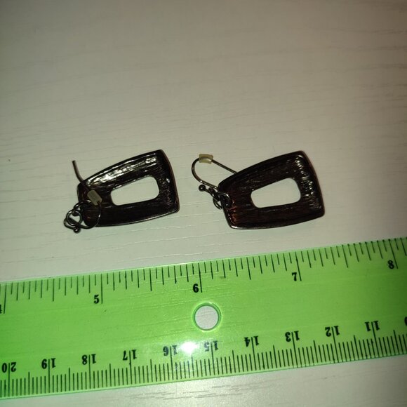 Liz Claiborne Earrings Vintage Academia Black Boho Bohemian - Picture 3 of 3